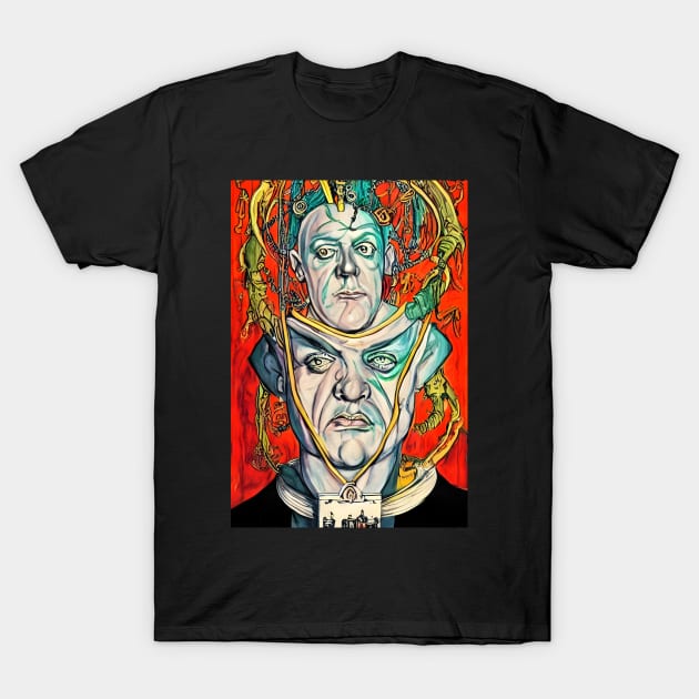 Aleister Crowley The Great Beast of Thelema painted in a Surrealist and Impressionist style T-Shirt by hclara23